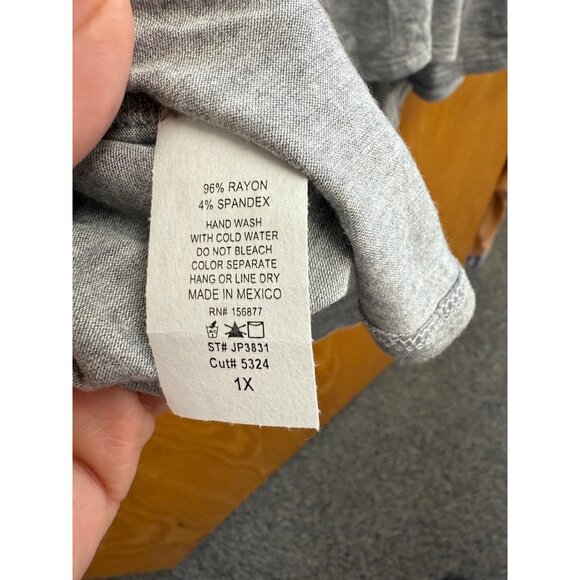 Womens Plus Size 1X Gray Tiered Open Cardigan Sweater - Picture 7 of 8